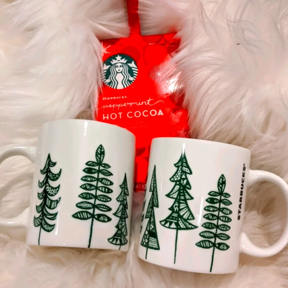 Starbucks 2015 Holiday Christmas Tree Hot Mug Set